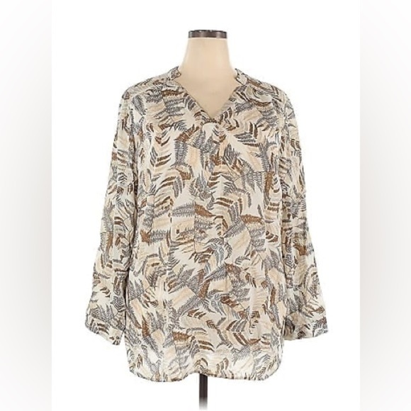 Talbots, long-sleeved silk blouse, Size XL - Picture 2 of 11